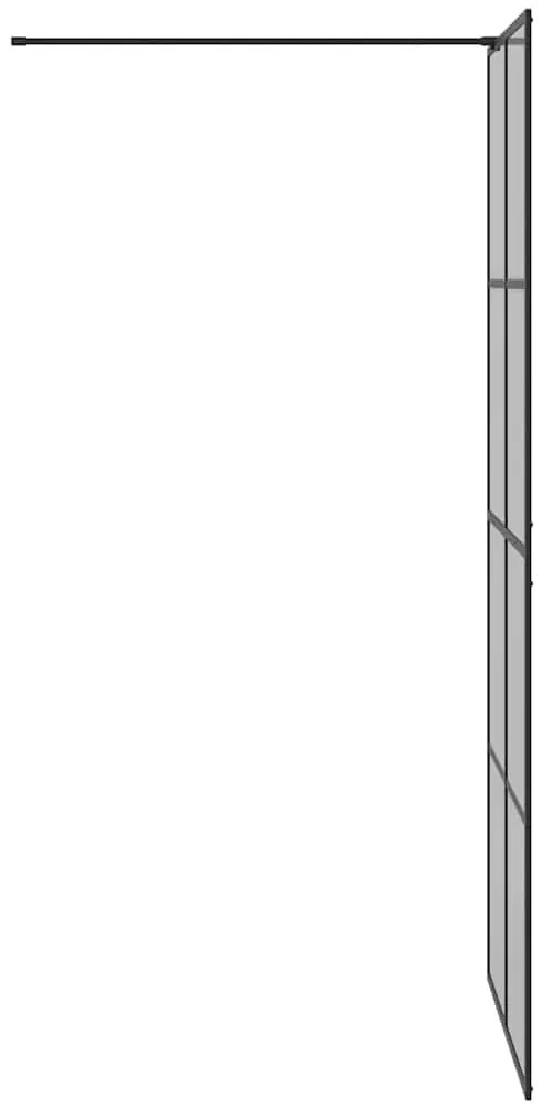 vidaXL Τοίχος Ντους Walk-in Μαύρο 90 x 195 cm σκληρυμένο γυαλί