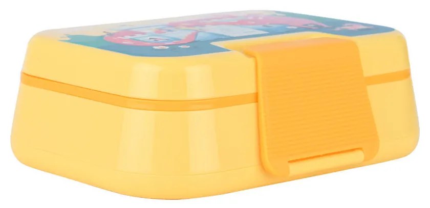 Φαγητοδοχείο Παιδικό 2 Επιπέδων Πλαστικό Με Πιρούνι & Κουτάλι 1030ml-21,5x15,5x7εκ. Fortress Dragon Save The Aegean Estia 01-33552