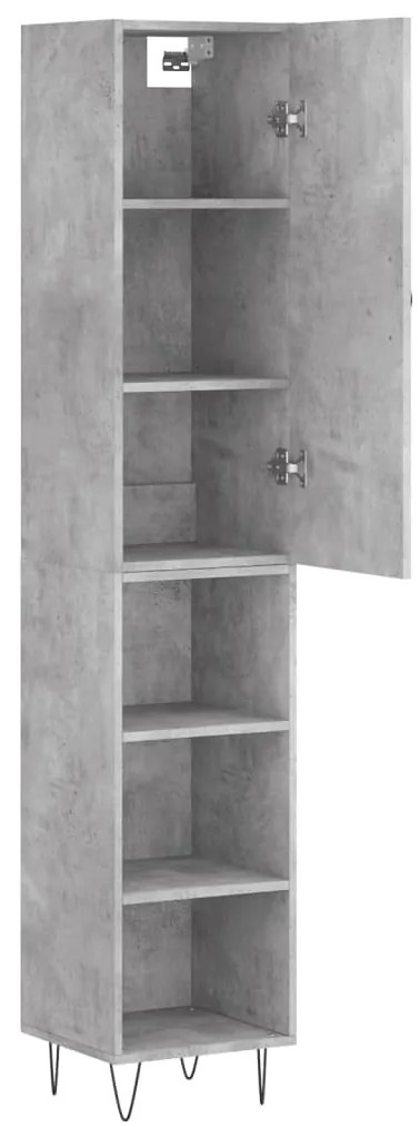 vidaXL Ντουλάπι Γκρι Σκυροδέματος 34,5x34x180 εκ. Επεξεργασμένο Ξύλο