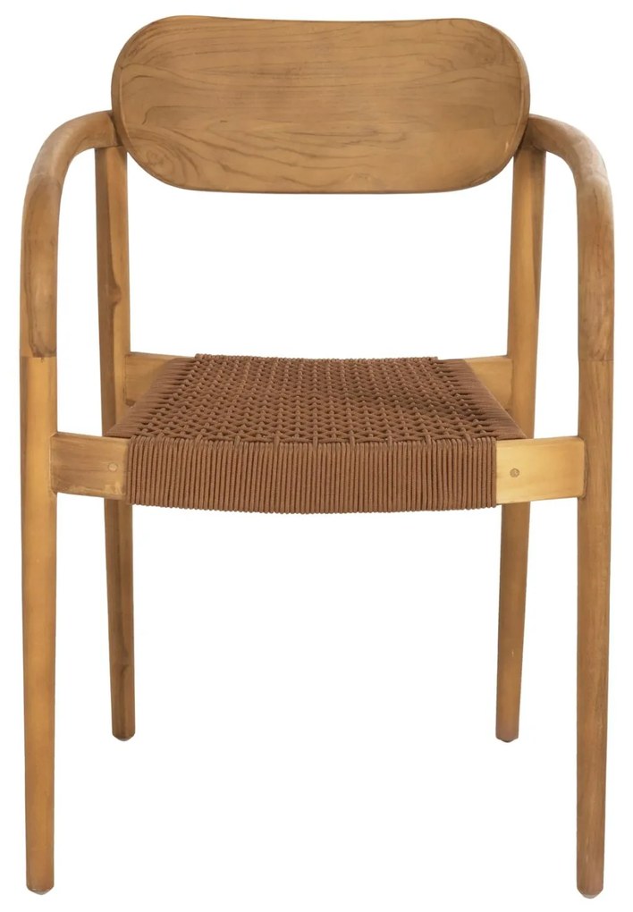 Πολυθρόνα OSLO Ξύλο Teak Φυσικό και Καφέ Σχοινί 55x54x80Yεκ. 55x54x80 εκ.