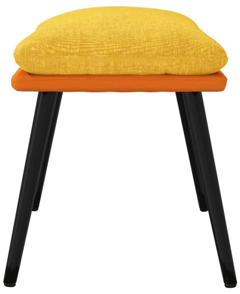 vidaXL Υποπόδιο Μουσταρδί&Πορτοκαλί 45x29,5x39 εκ Ύφασμα & Συνθ. Δέρμα