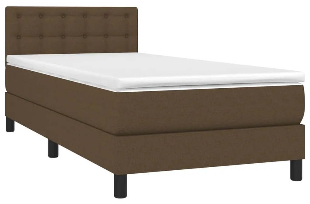 ΚΡΕΒΑΤΙ BOXSPRING ΜΕ ΣΤΡΩΜΑ ΣΚΟΥΡΟ ΚΑΦΕ 100X200 ΕΚ. ΥΦΑΣΜΑΤΙΝΟ 3140356