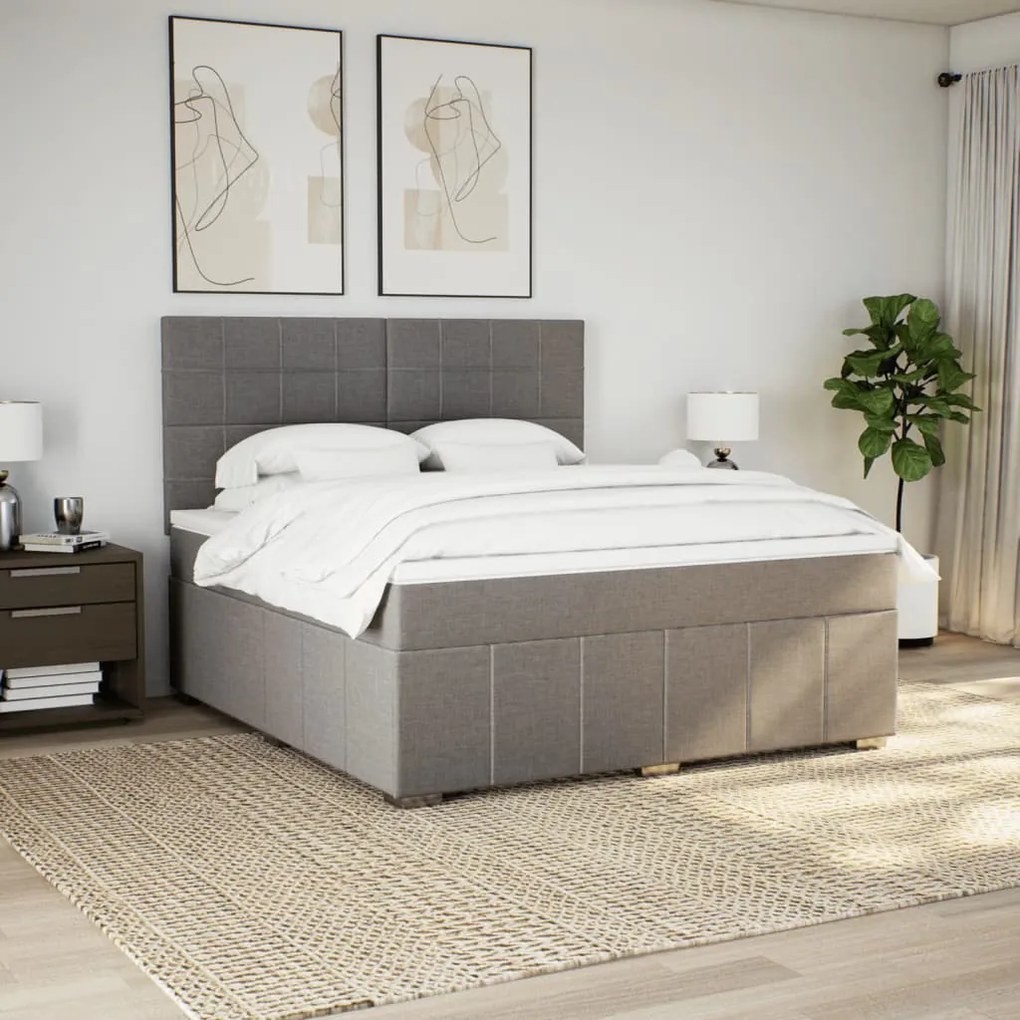 ΚΡΕΒΑΤΙ BOXSPRING ΜΕ ΣΤΡΩΜΑ TAUPE 180X200 ΕΚ. ΥΦΑΣΜΑΤΙΝΟ 3294051