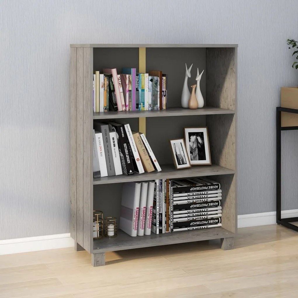 Βιβλιοθήκη HAMAR Αν. Γκρι 85 x 35 x 112 εκ. Μασίφ Ξύλο Πεύκου 340487