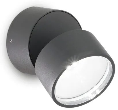 Απλίκα-Σποτ Φωτιστικό Τοίχου LED 7W Ανθρακί 4000K Φ9cm Omega 285467 Ideal Lux 285467