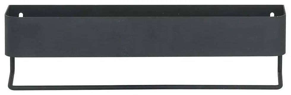 Ράφι Μπάνιου Με Κρεμάστρα Brix Small 35x8x10cm Black Sealskin Μέταλλο