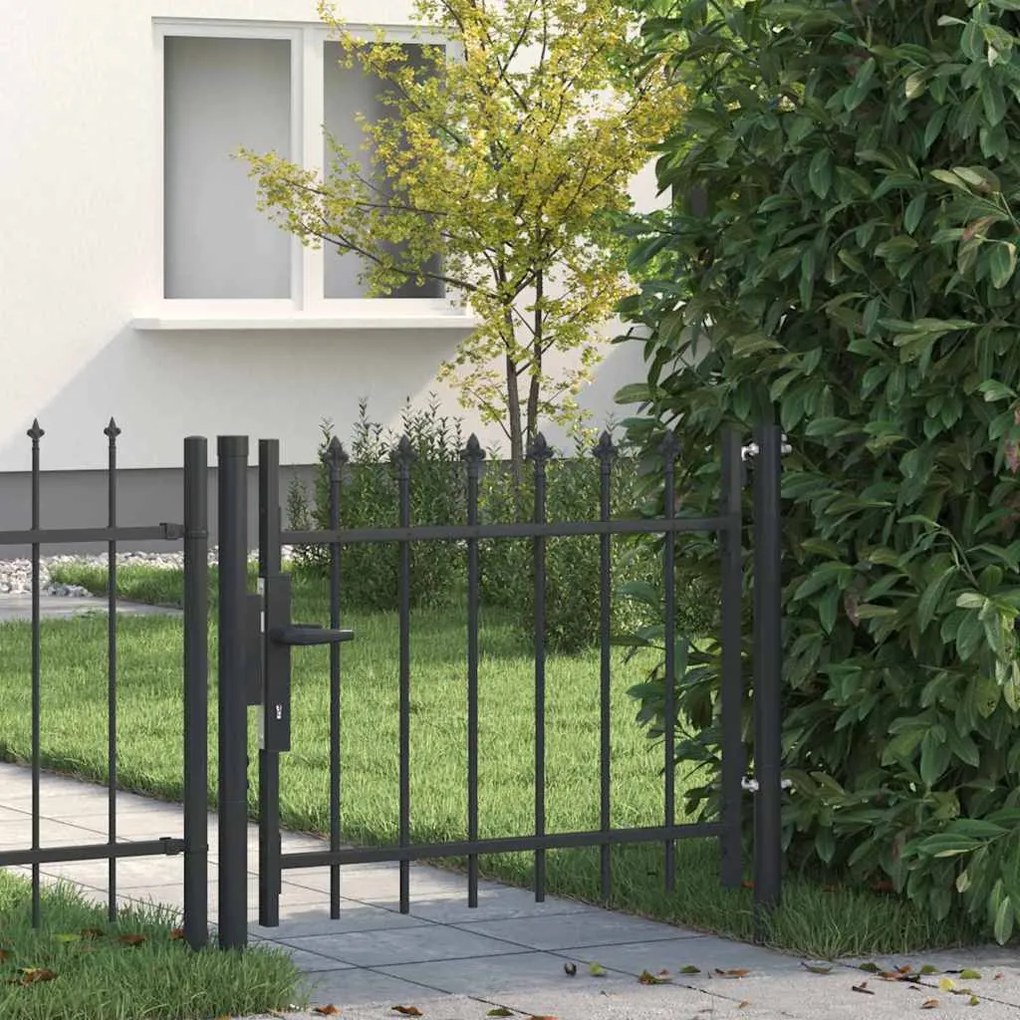 vidaXL Πύλη Φράχτη Γκρι 100 x 75 cm Χάλυβας με Επικάλυψη Πούδρας