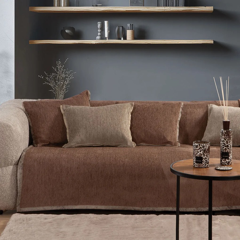 Ριχτάρι Τετραθέσιου Καναπέ 2 Όψεων (180x350) Nef-Nef Homeware Tanger Brown/Ecru