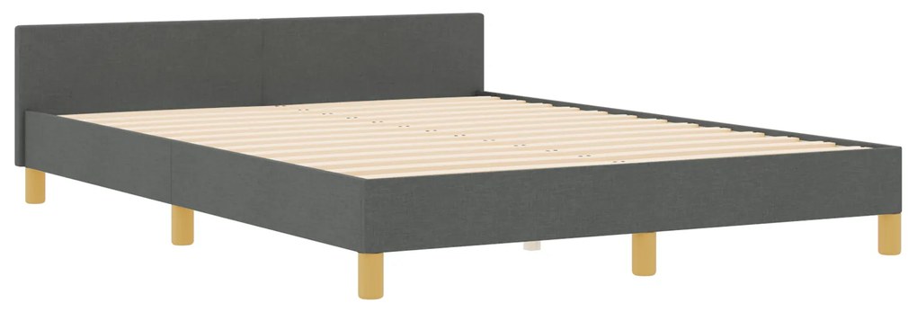 vidaXL Σκούρο Γκρι Κρεβάτι 160x200 εκ Fabric