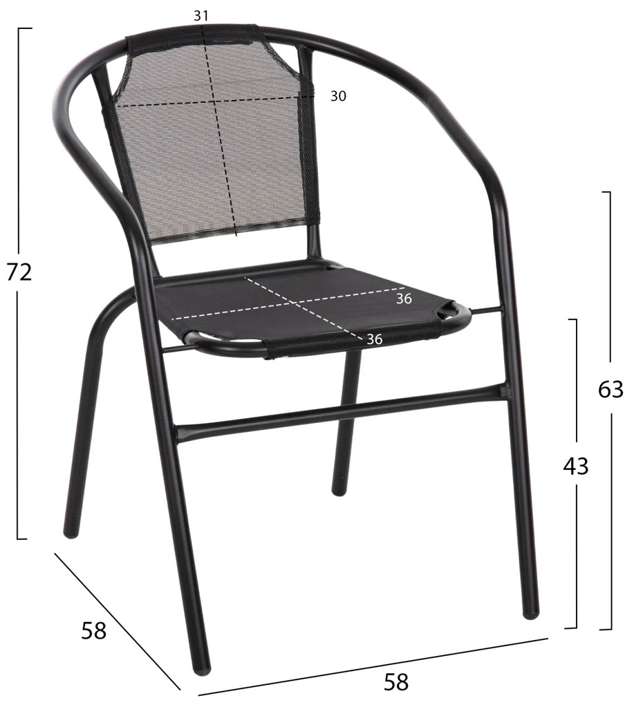 ΠΟΛΥΘΡΟΝΑ ΕΞ.ΧΩΡΟΥ LEDAN HM5977.03 ΜΕΤΑΛΛO &amp; TEXTILENE ΜΑΥΡΟ 55x58x72Υεκ. - 0610399 - HM5977.03