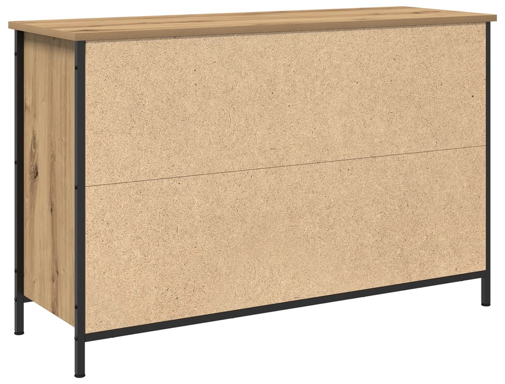 vidaXL Ντουλάπα Τηλεόρασης Μαύρη Δρυς 101x35x65 εκ. Κατασκευασμένο από ξύλο και ατσάλι