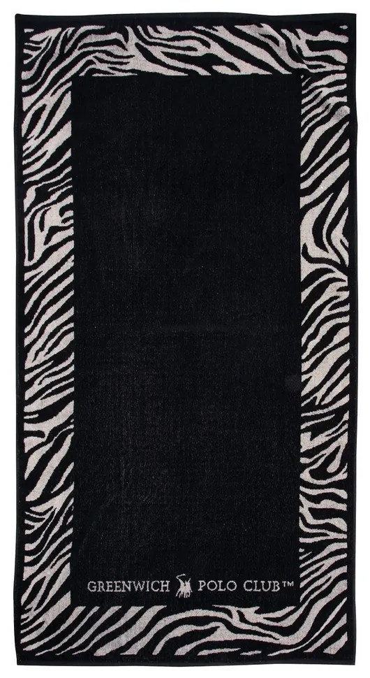 Πετσέτα Θαλάσσης 3884 Black-White Greenwich Polo Club Θαλάσσης 90x170cm 100% Cotton