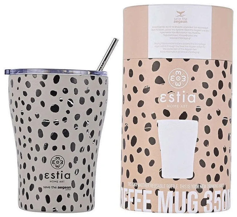 Ποτήρι - Θερμός Save The Aegean Leopard 01-16852 350ml Taupe Estia