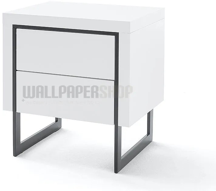 Gap Κομοδίνο Μαύρο / Λευκό Ματ 50x40x55
