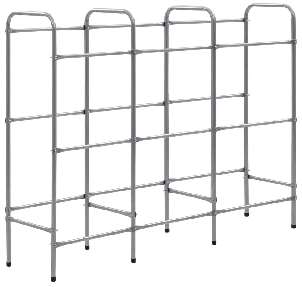 vidaXL Ράφι Αποθήκευσης για 9 Κιβώτια Ασημί 145x33x116 εκ. Ατσάλινο