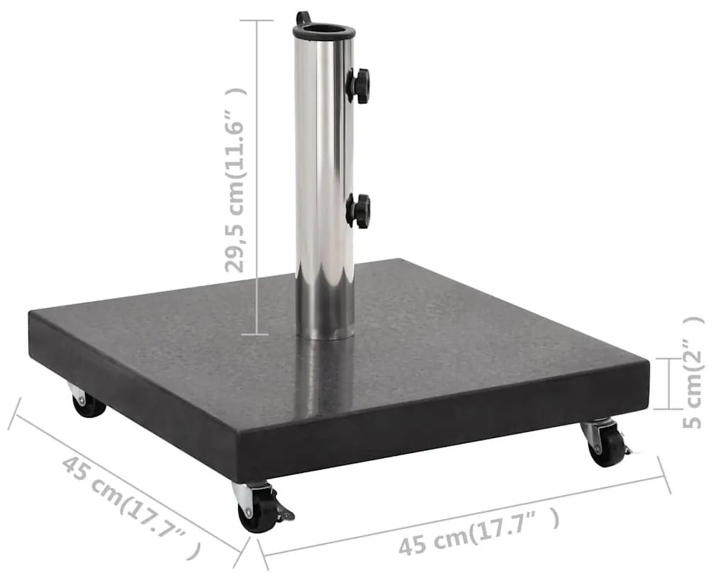 Βάση Ομπρέλας Τετράγωνη Μαύρη 30 κ. από Γρανίτη - Μαύρο
