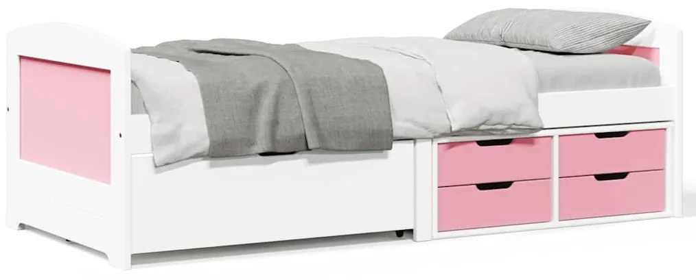 Κρεβάτι ημέρας 5 συρτάρια χωρίς στρώμα IRUN Λευκό&Ροζ 90x200cm