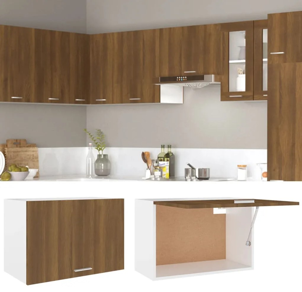 vidaXL Κρεμαστό Ντουλάπι "Lyon" Καφέ Δρυς 60x31x40 εκ. από Τεχνητό Ξύλο