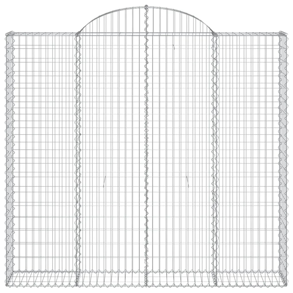 vidaXL Συρματοκιβώτια Τοξωτά 3 τεμ. 200x30x180/200 εκ. Γαλβαν. Ατσάλι