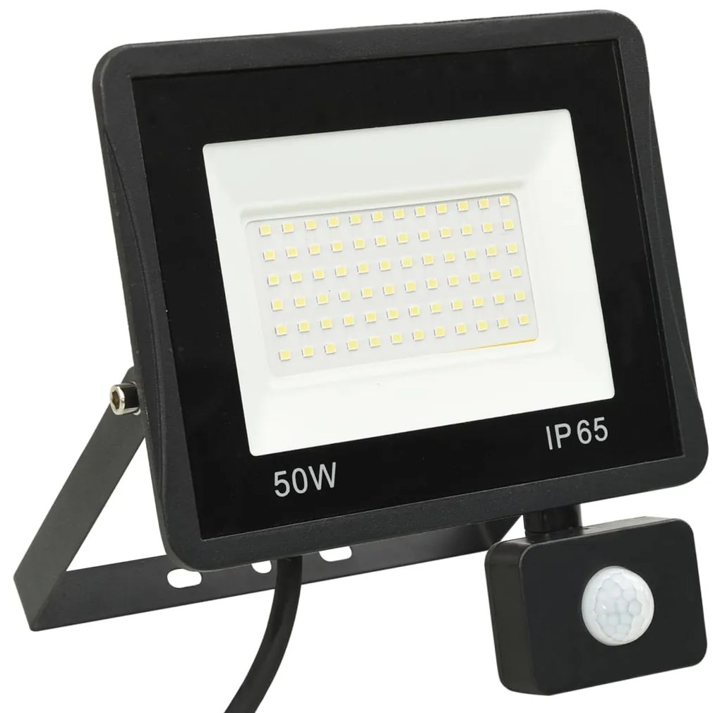 vidaXL Προβολέας LED με Αισθητήρα Θερμό Λευκό 50 W