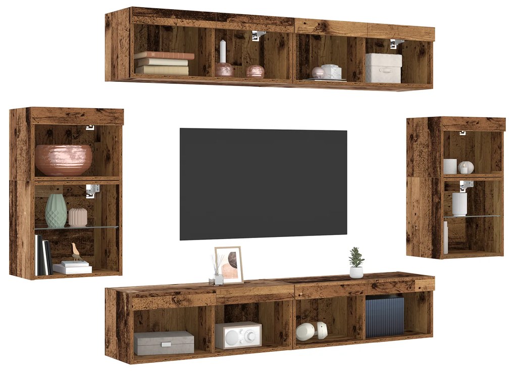 vidaXL Floating Shelf 2 τεμάχια Παλαιό ξύλο 40x28.5x40 εκ Επεξεργασμένο ξύλο