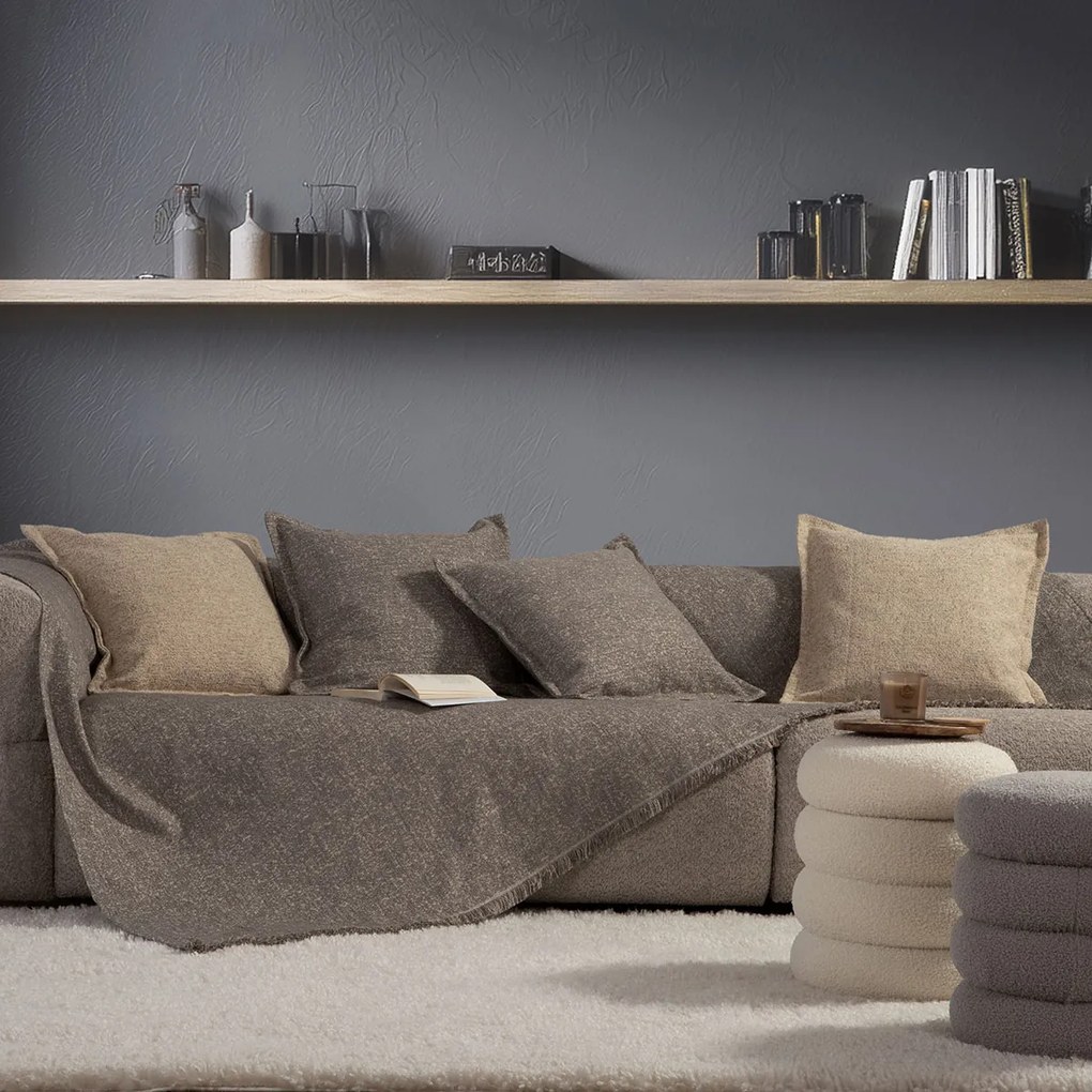 Ριχτάρι Τριθέσιου Καναπέ (170x300) Nef-Nef Homeware Alamo 25 Stone