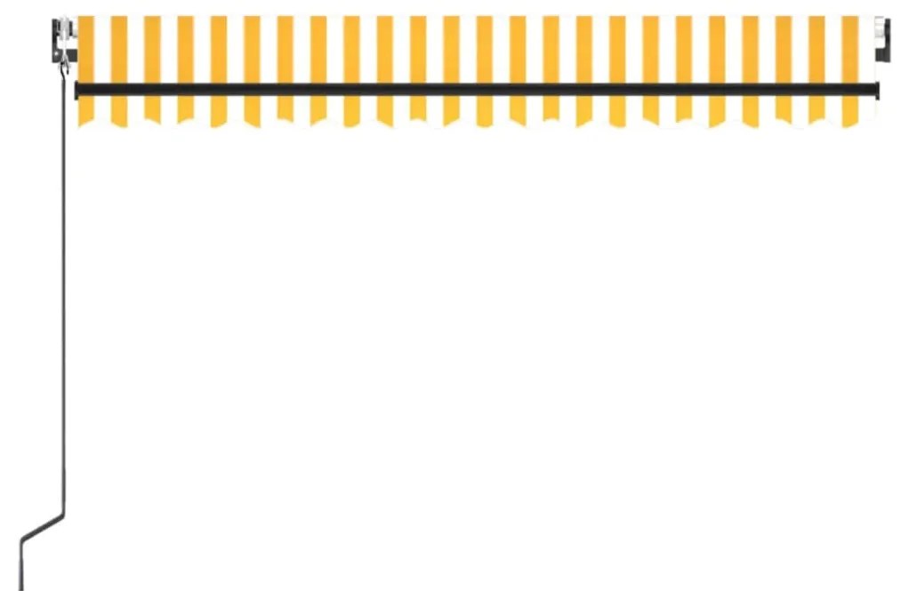 vidaXL Τέντα Συρόμενη Αυτόματη Κίτρινο / Λευκό 400 x 350 εκ.