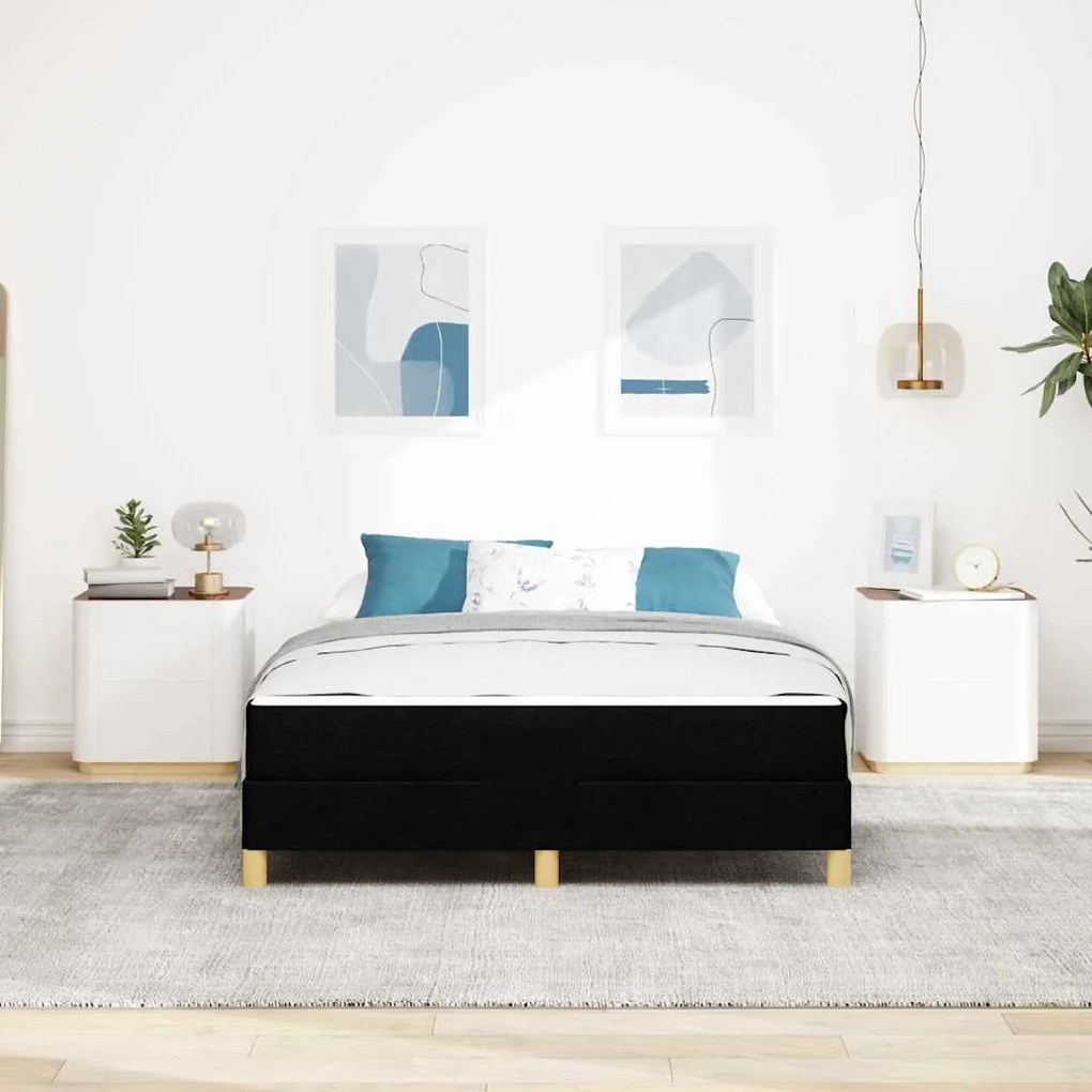 vidaXL Κρεβάτι με ελατήρια Μαύρο, Καφέ 160 x 200 cm