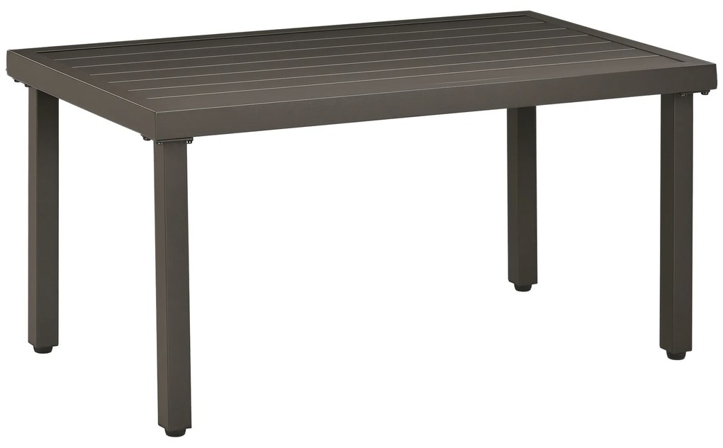 Outsunny Τραπέζι Κήπου, Τραπεζάκι, Ατσάλινο πλαίσιο, καφέ, 91 x 51 x 46 cm