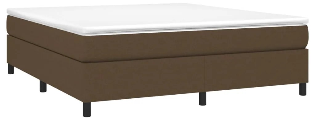 vidaXL Κρεβάτι Boxspring με Στρώμα Σκούρο Καφέ 180x200 εκ Υφασμάτινο