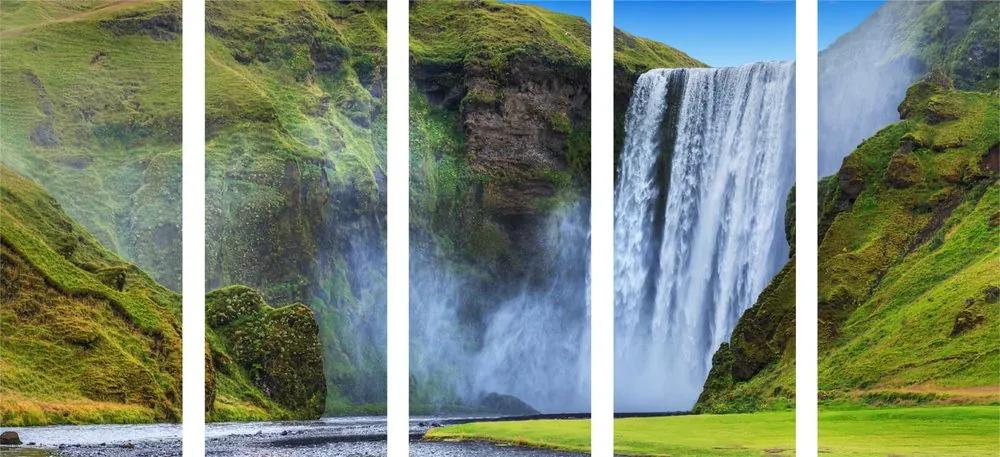 Εικόνα 5 τμημάτων εικονικός καταρράκτης στην Ισλανδία - 200x100