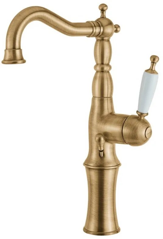 Bugnatese Oxford 6317 Bronze/Λευκό Μπαταρία Νιπτήρος Υψηλή, με Αυτόματη Βαλβίδα