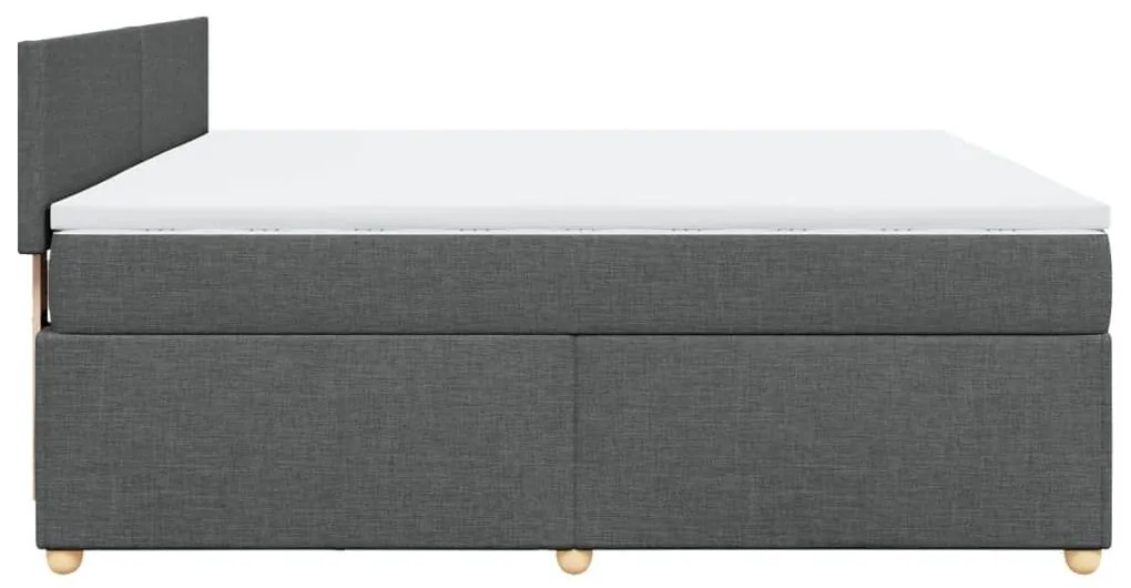 Κρεβάτι Boxspring με Στρώμα Σκούρο Γκρι 180x200 εκ Υφασμάτιν - Γκρι