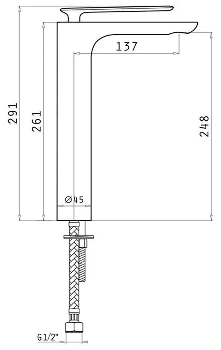 Μπαταρία νιπτήρα Ermosa XL Χρωμέ 4.5x14x29.1 εκ.