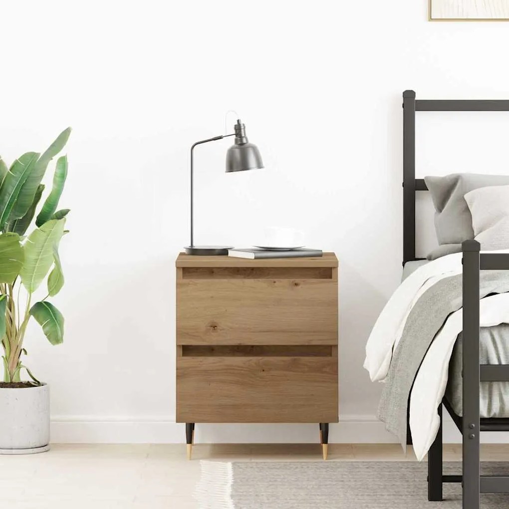 vidaXL Κομοδίνο artisan δρυς 40 x 35 x 50 εκ. Επεξεργασμένο ξύλο