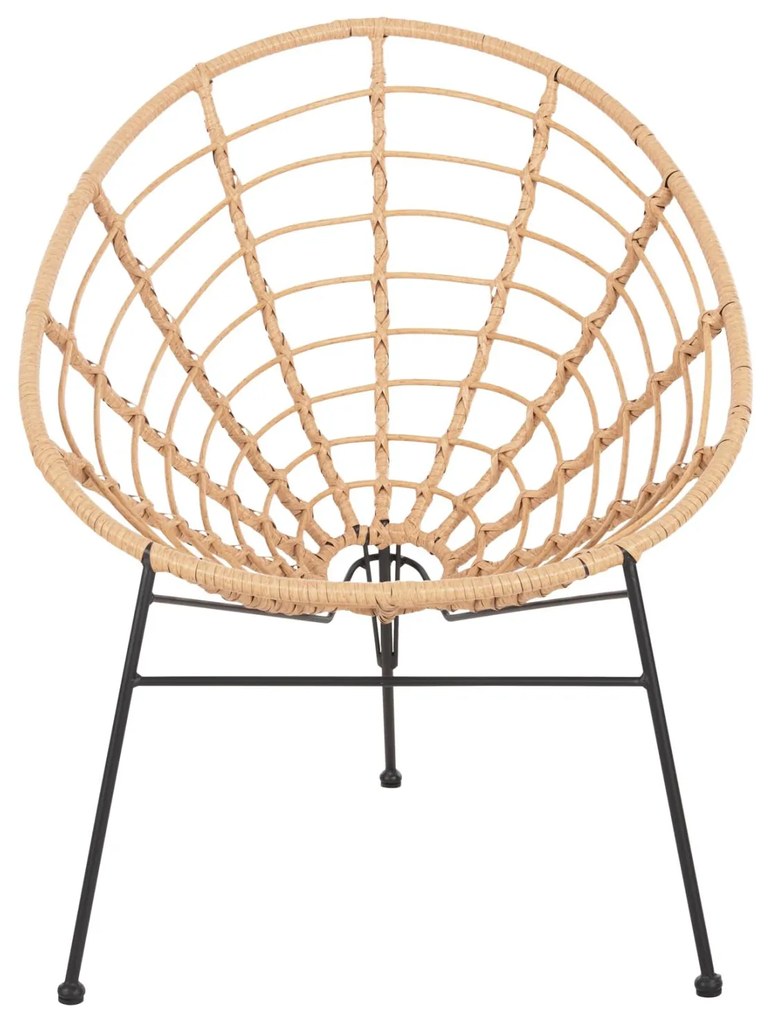 ΠΟΛΥΘΡΟΝΑ ΤΥΠΟΥ ΦΩΛΙΑ ΜΕΤΑΛΛΙΚΗ ALLEGRA  ΜΕ WICKER ΜΠΕΖ 73x78x88Υεκ. 73x78x88 εκ.