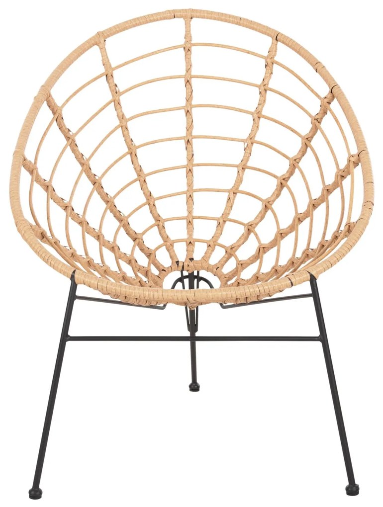 ΠΟΛΥΘΡΟΝΑ ΤΥΠΟΥ ΦΩΛΙΑ ΜΕΤΑΛΛΙΚΗ ALLEGRA  ΜΕ WICKER ΜΠΕΖ 73x78x88Υεκ.