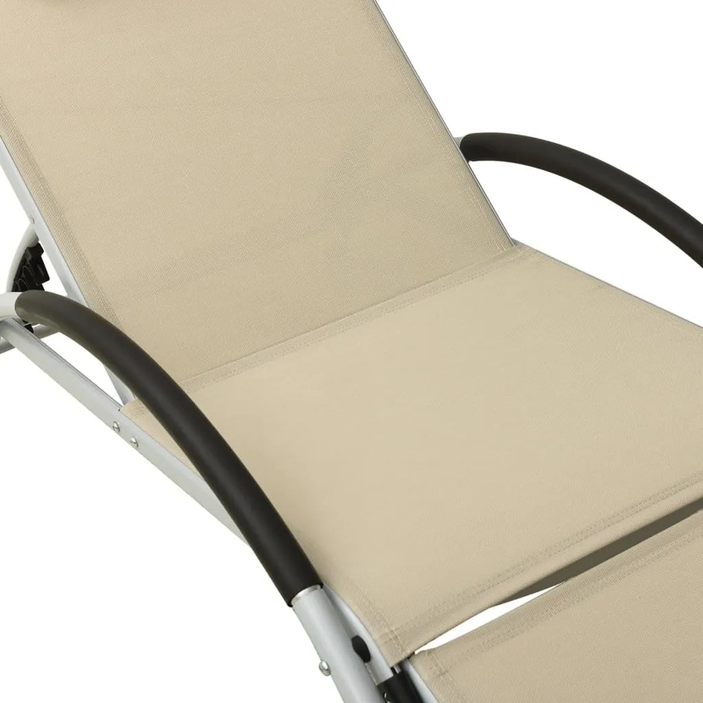 310530  SUN LOUNGER WITH PILLOW TEXTILENE CREAM 310530