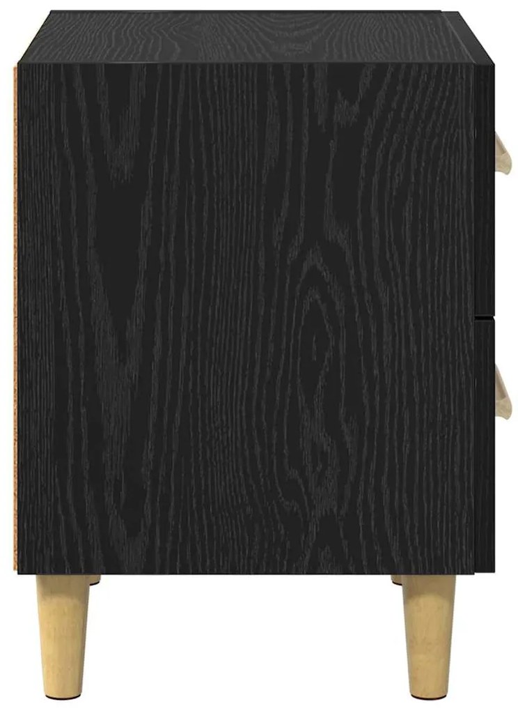 vidaXL Ντουλάπι κρεβατιού με συρτάρι Μαύρη Οξυά 40 x 35 x 47.5cm