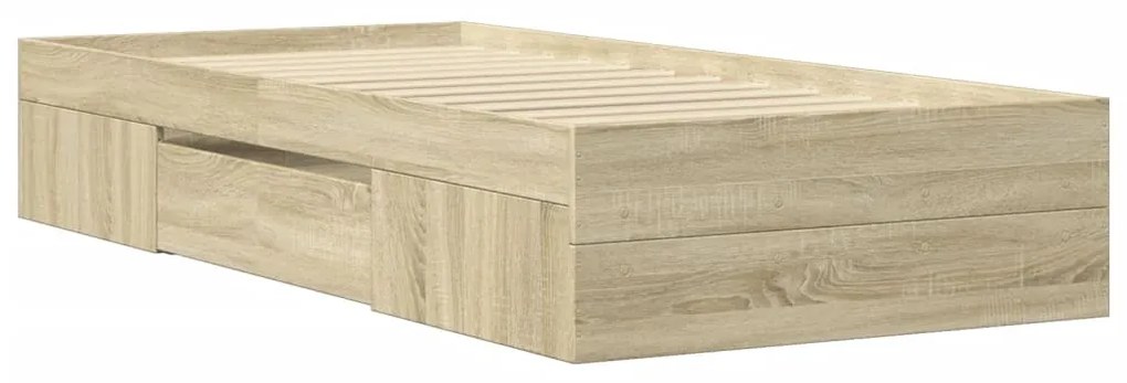 vidaXL Πλαίσιο Κρεβ. Χωρ. Στρώμα Sonoma Δρυς 90x200 εκ. Επεξ. Ξύλο