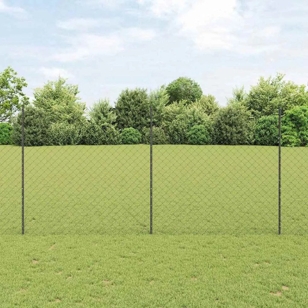 vidaXL Φράχτης με Στήλες. Γκρι 1.5 x 25 m Ατσάλι
