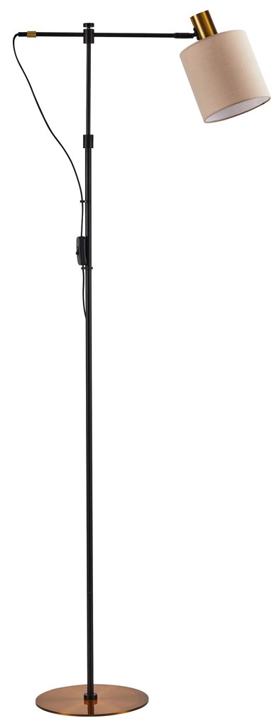 SE21-GM-39-SH3 ADEPT FLOOR LAMP Gold Matt and Black Metal Floor Lamp Brown Shade+ HOMELIGHTING 77-8347