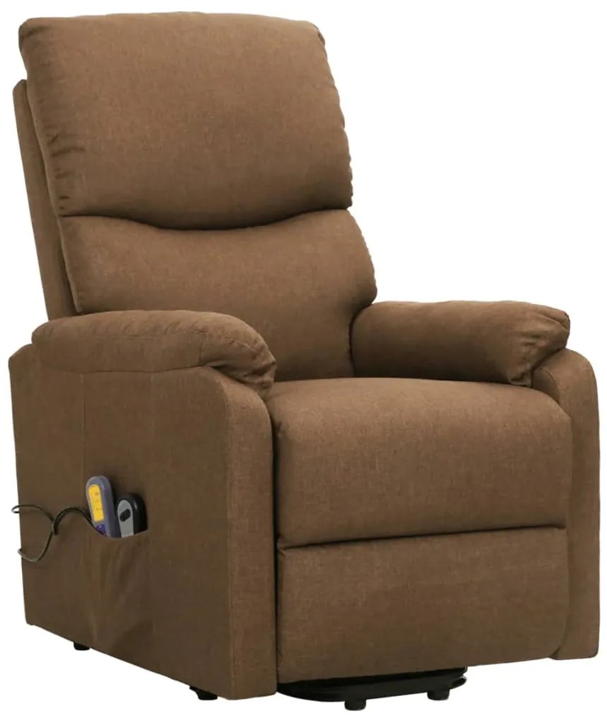vidaXL Πολυθρόνα Μασάζ με Ανύψωση Taupe Υφασμάτινη
