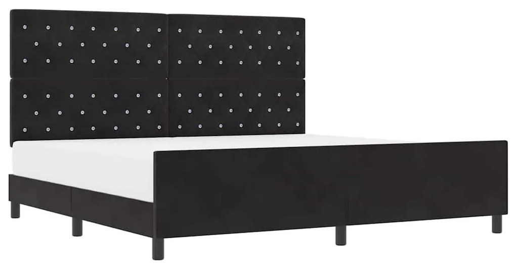 vidaXL Σκελετός Κρεβατιού με κεφαλάρι Μαύρο 200 x 200 cm Βελούδο