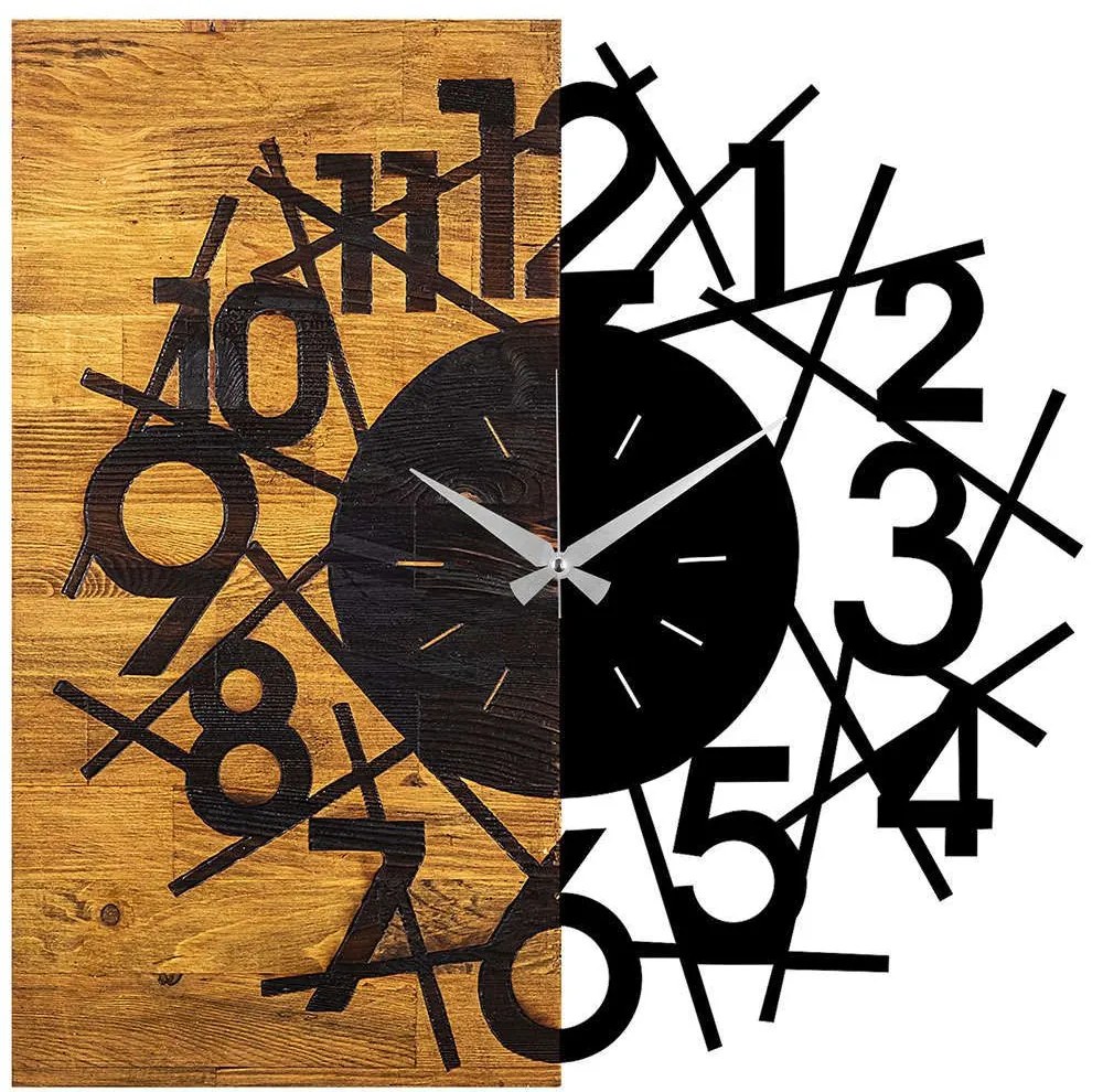 Ρολόι Τοίχου 539TNL1126 59x3x58cm Walnut-Black Wallity Metal,Wood