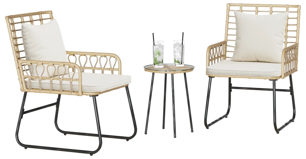 vidaXL Σέτ φαγητού για κήπο 3 pcs Μαύρο, Ανθρακί 35 x 35 x 45 εκ