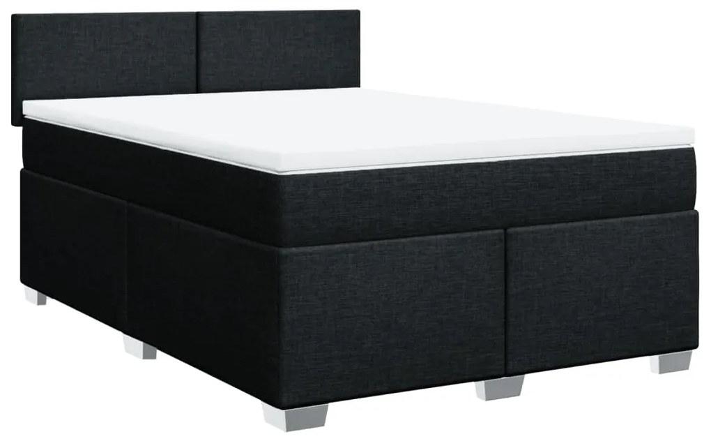 ΚΡΕΒΑΤΙ BOXSPRING ΜΕ ΣΤΡΩΜΑ ΜΑΥΡΟ 160X200 ΕΚ. ΥΦΑΣΜΑΤΙΝΟ 3288234