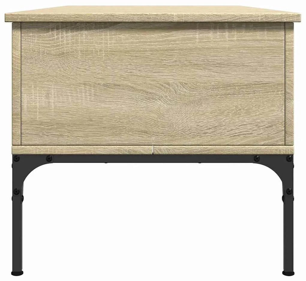 vidaXL Τραπεζάκι Σαλονιού Sonoma Δρυς 100x50x45εκ Επεξ. Ξύλο + Μέταλλο