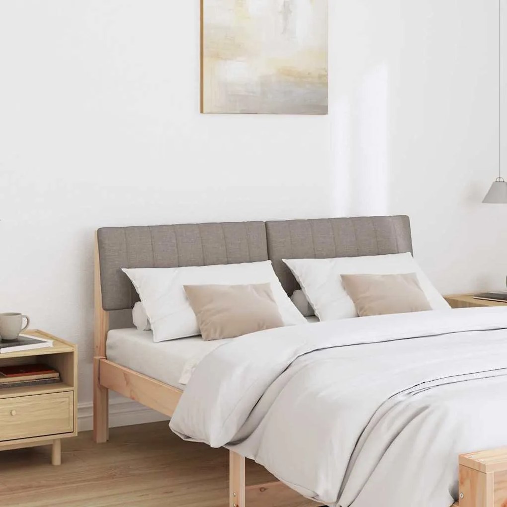 vidaXL Ταπετσαρισμένο κεφαλάρι Taupe 140 cm Στερεά ξυλεία πεύκου