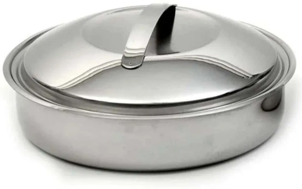 Ταψί Στρογγυλό Με Καπάκι 87.A25/251 25cm Inox Ανοξείδωτο Ατσάλι